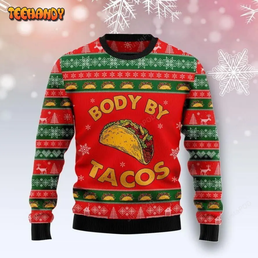 body by tacos ugly christmas sweater all over print sweatshirt bmrcw