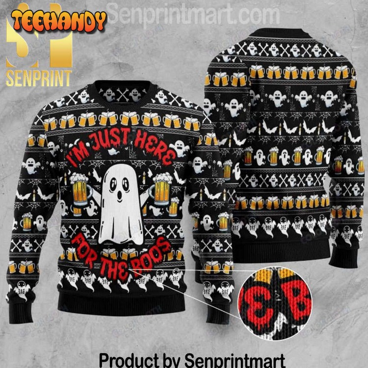 boo beer all over print wool blend ugly xmas sweater 7saot