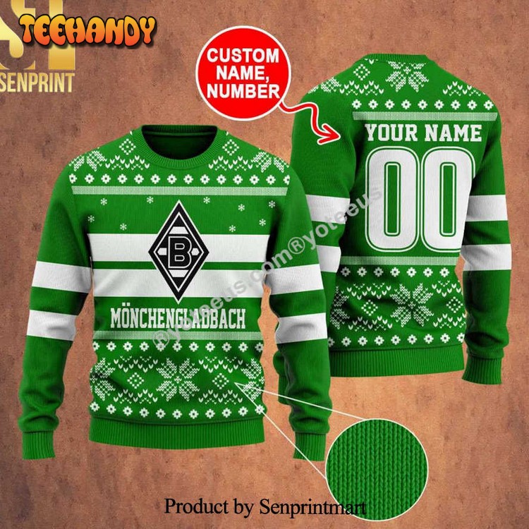 borussia mgladbach ugly xmas wool knitted ugly xmas sweater tnjwk