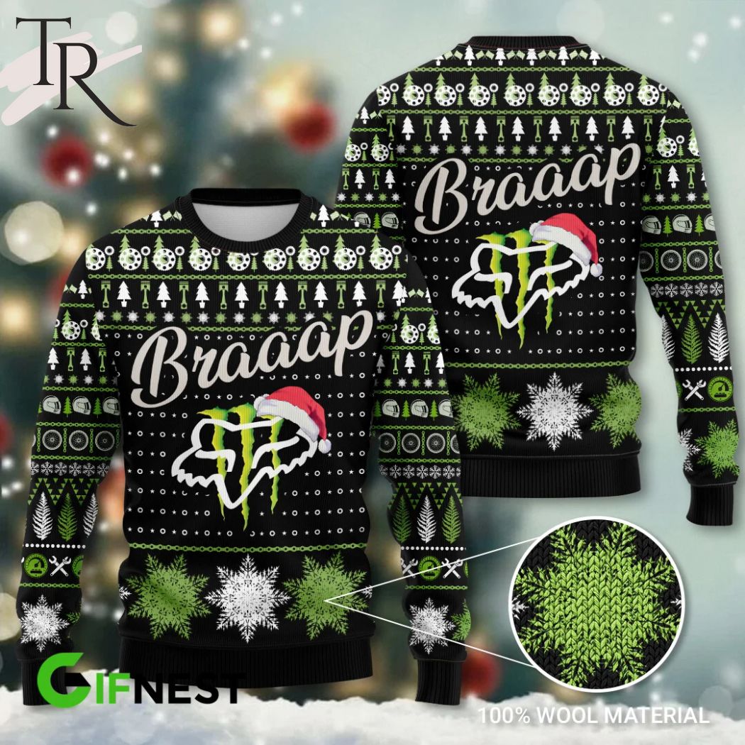 braaap monster ugly christmas sweater 1 B8JYf