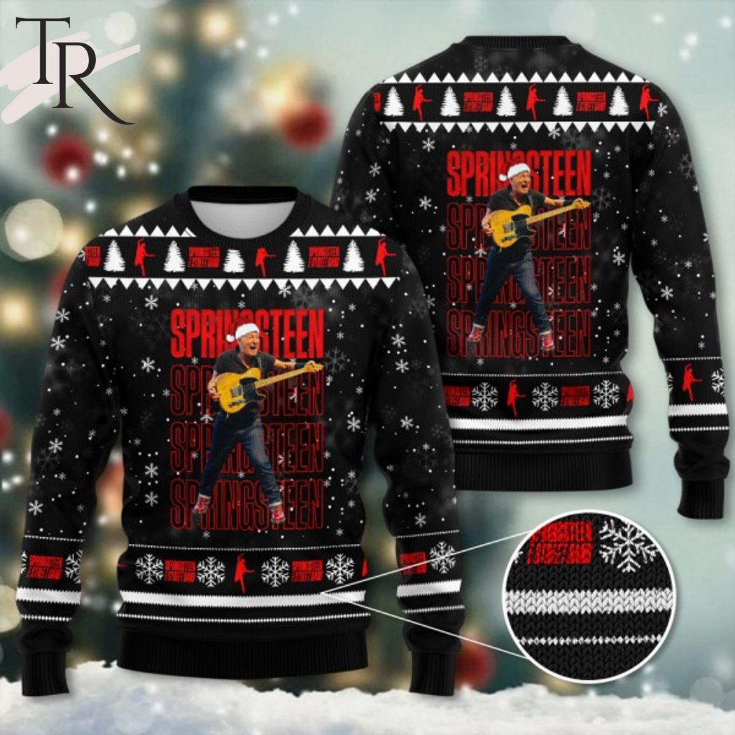 bruce springsteen 3d ugly sweater black 1 h3Z8G