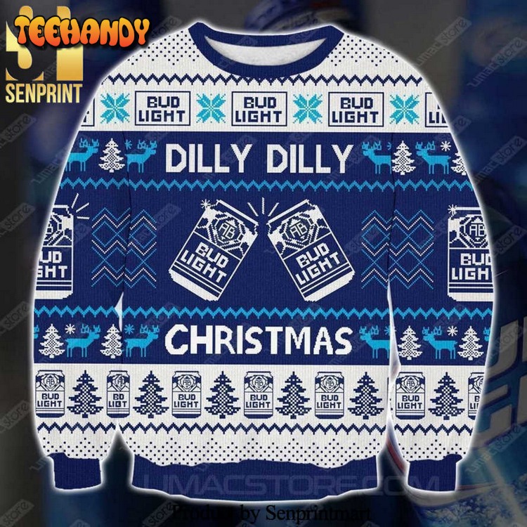 bud light beer dilly dilly knitted ugly xmas sweater 8z591