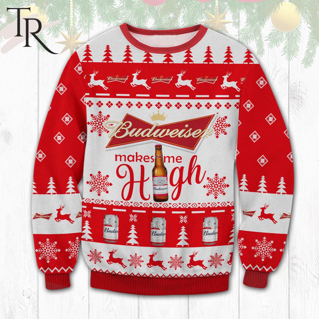 budweiser make me high ugly sweater 1 vYtER