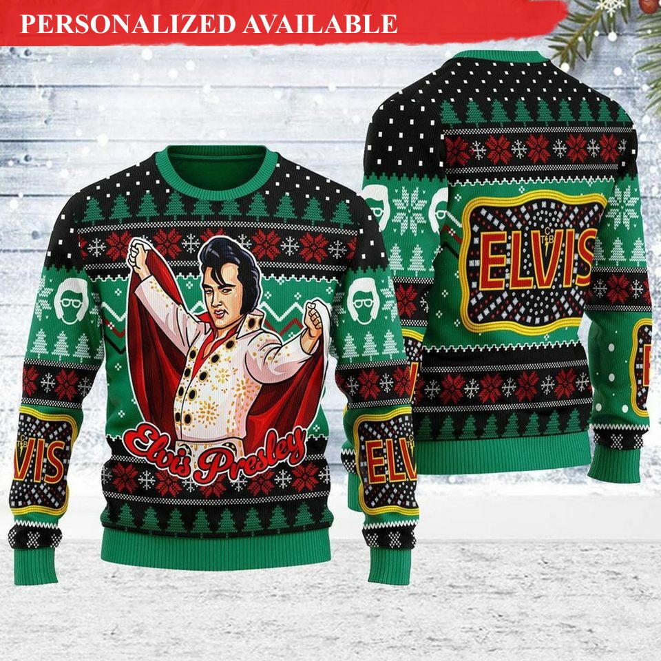 can 039t help falling in love elvis presley ugly sweater elvis presley long live the king ugly christmas 6726