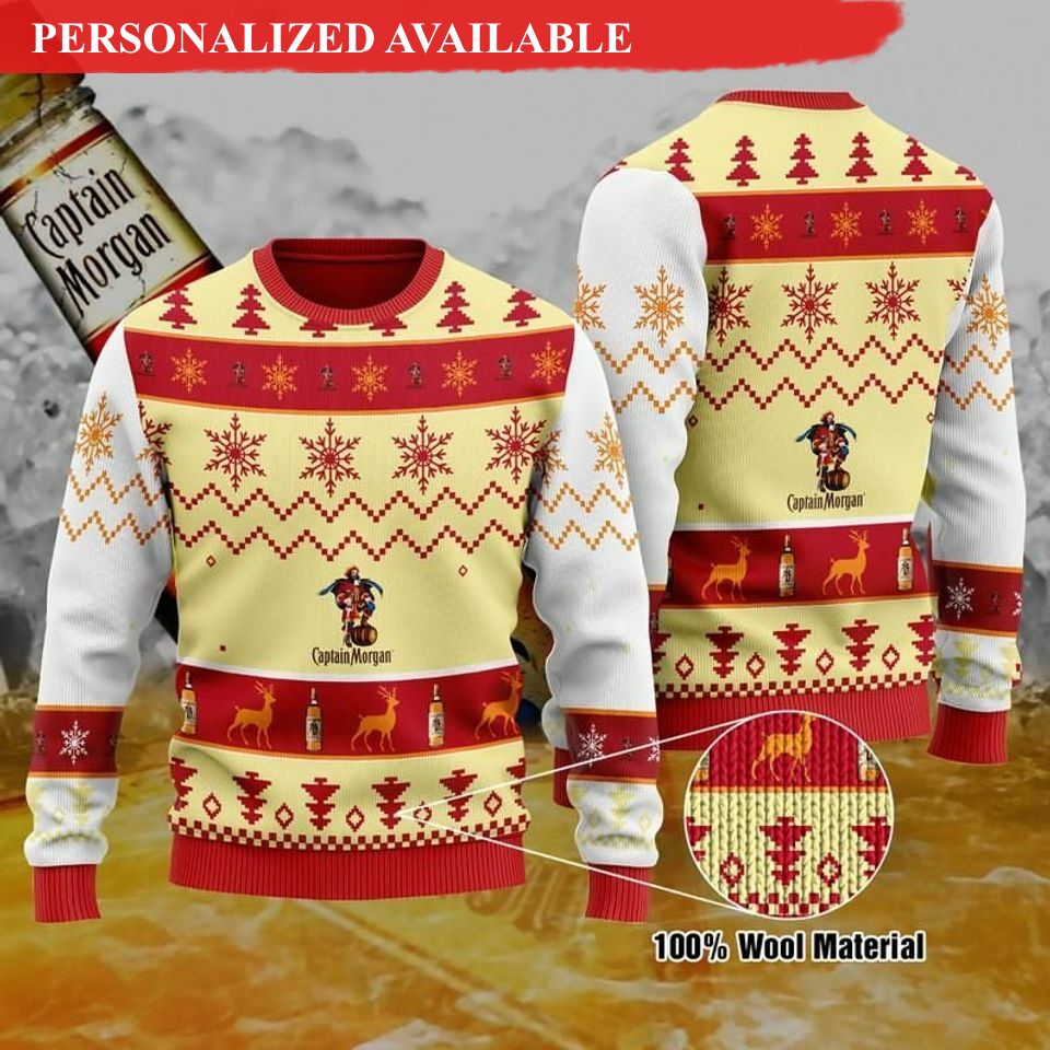 captain morgan christmas unisex woolen sweater ugly christmas sweater 1473