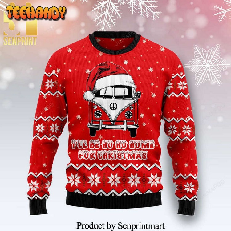 caravan ho ho home knitted ugly xmas sweater 43apy