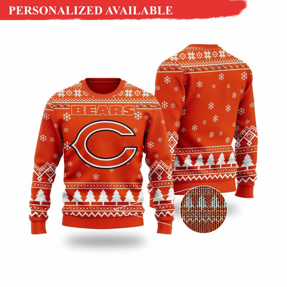 chicago football ugly christmas sweater chicago bear ugly christmas 3d sweater 5124