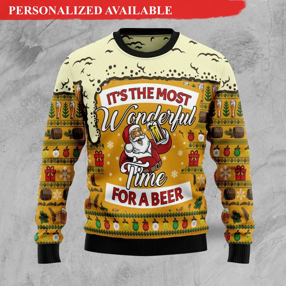 christmas beer sweater most wonderful time for beer 3d sweaters 6434
