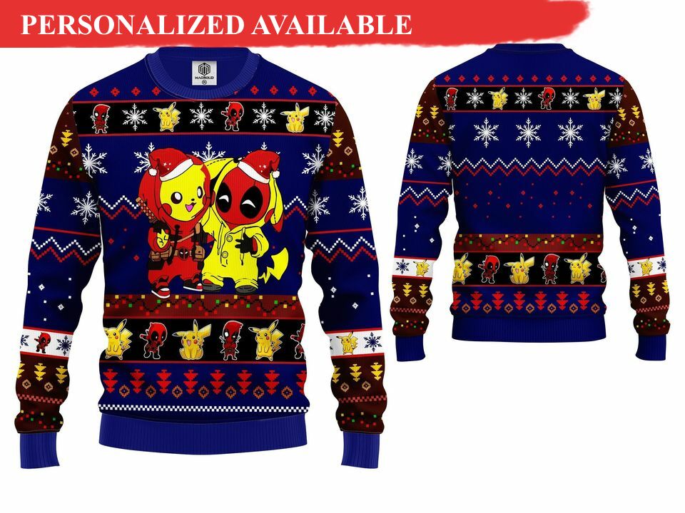 christmas deadpool pika ugly sweaters deadpool xmas unisex woolen sweater 3734