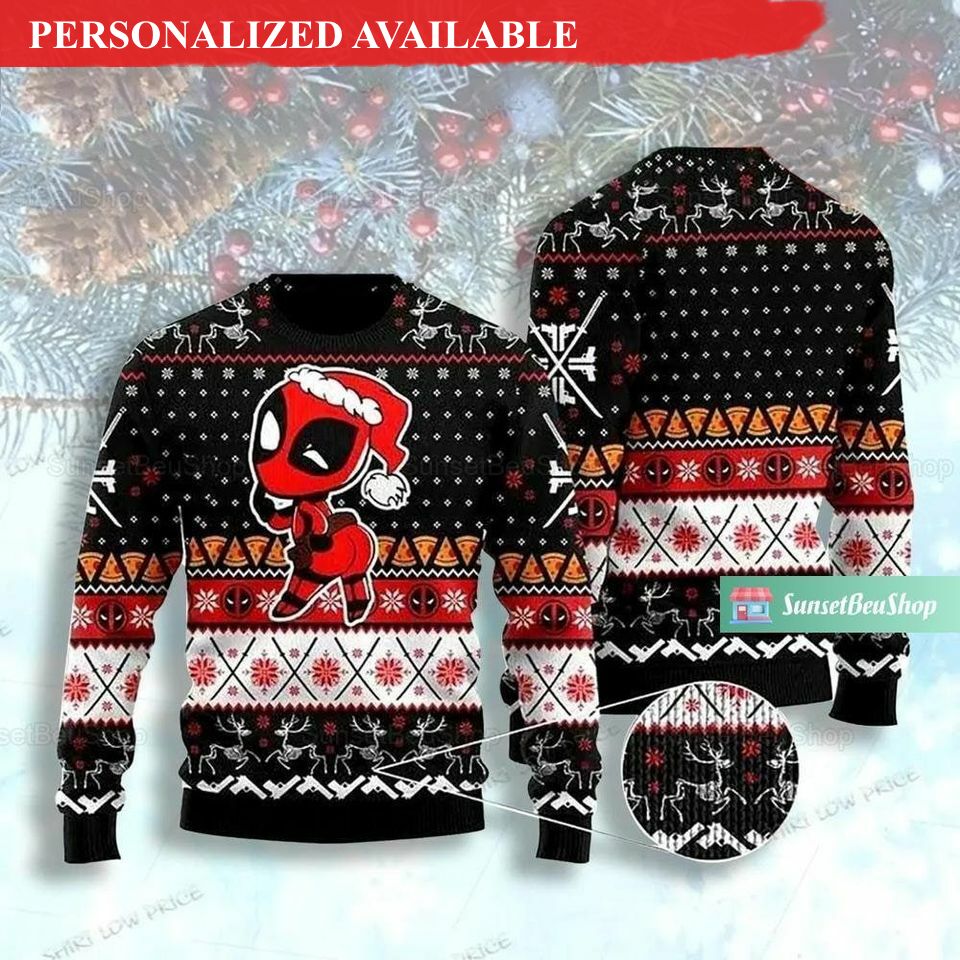 christmas deadpool ugly sweater deadpool men sweater superhero xmas sweater 3321