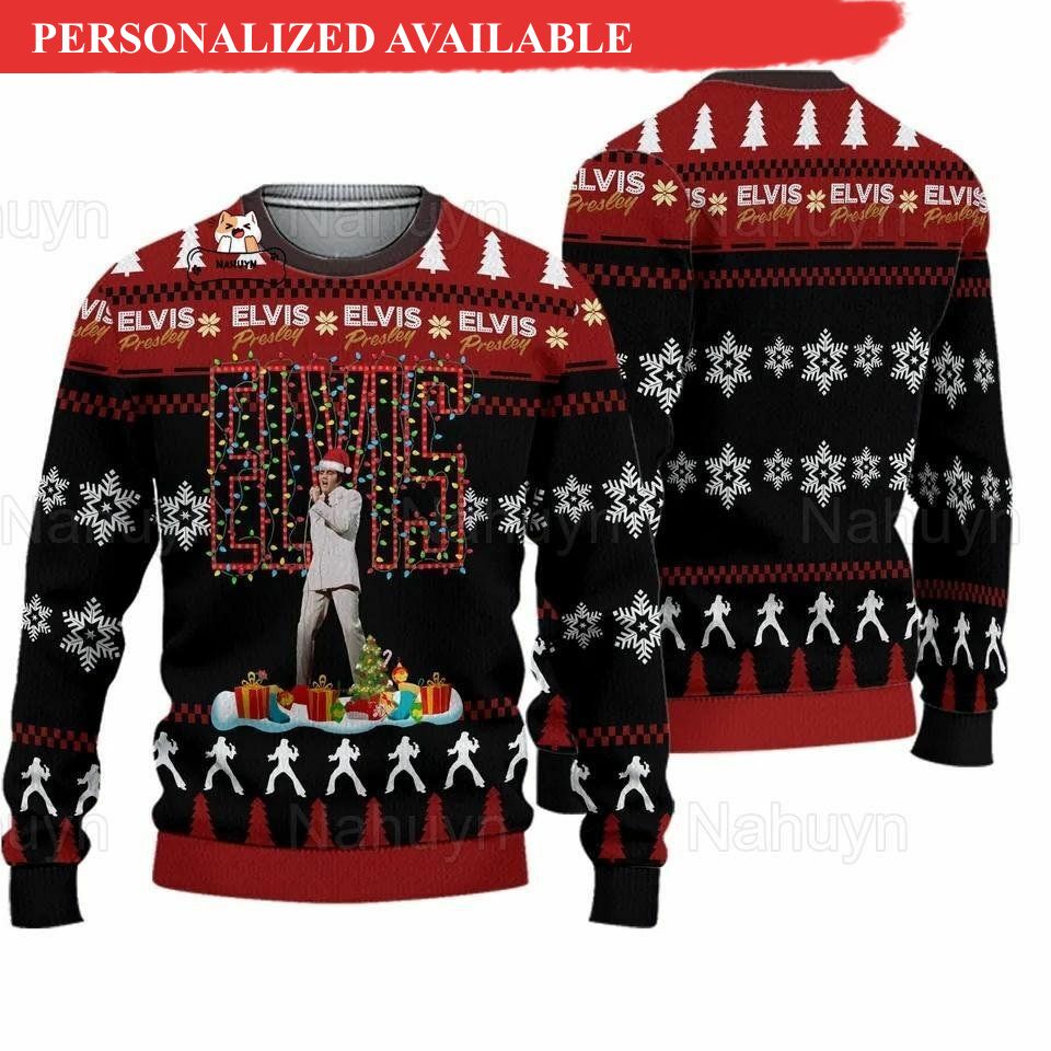 christmas elvis presley ugly sweater elvis presley sweater elvis xmas 8529