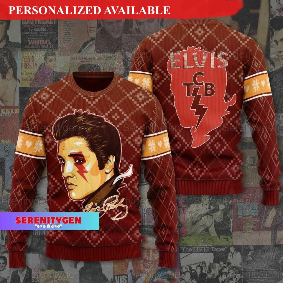 christmas elvis presley ugly sweater king of rock and roll christmas sweater 3696