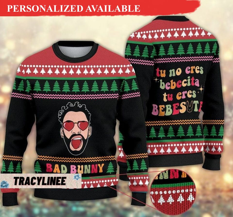 christmas gift bad bunny ugly sweater bad bunny christmas sweater 4824
