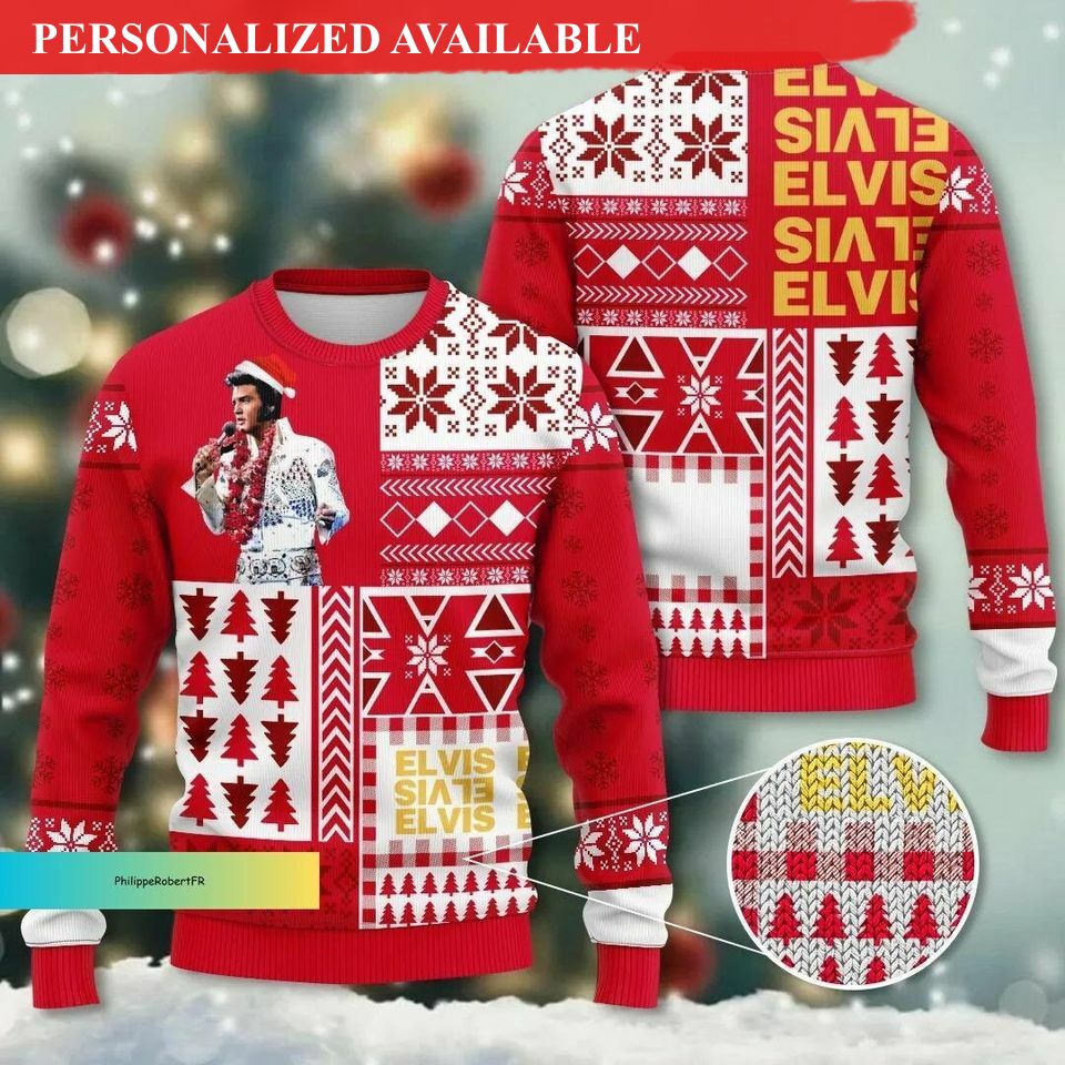 christmas gift elvis presley ugly sweater elvis presley christmas sweater 3227