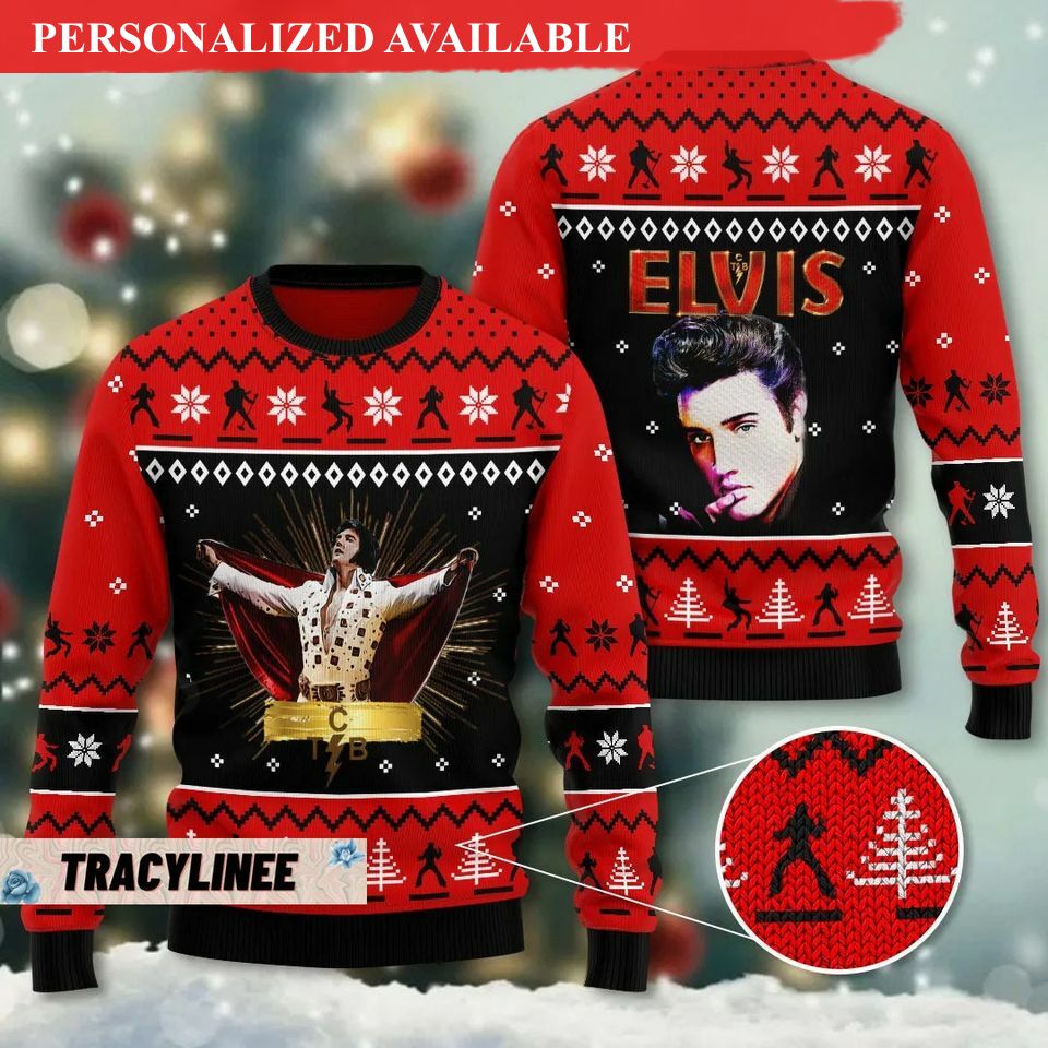 christmas gift elvis presley ugly sweater elvis presley xmas sweater 3792