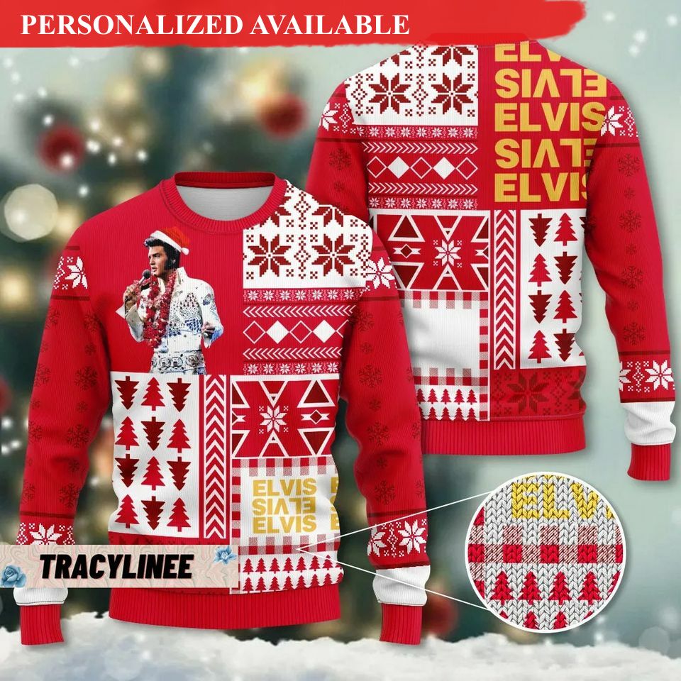 christmas gift elvis presley ugly sweater elvis ugly christmas sweater 4682