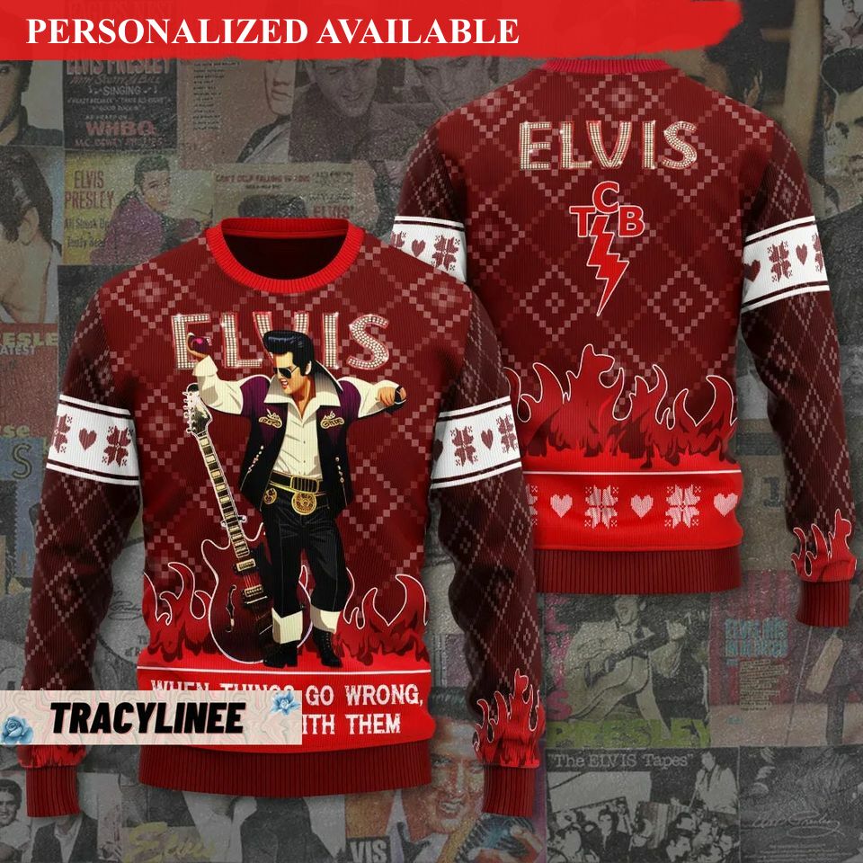 christmas gift elvis presley ugly sweater elvis ugly xmas sweater 3297
