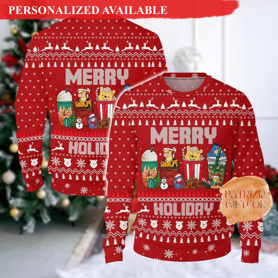 christmas gift fall winnie the pooh sweater ugly christmas sweater 5503