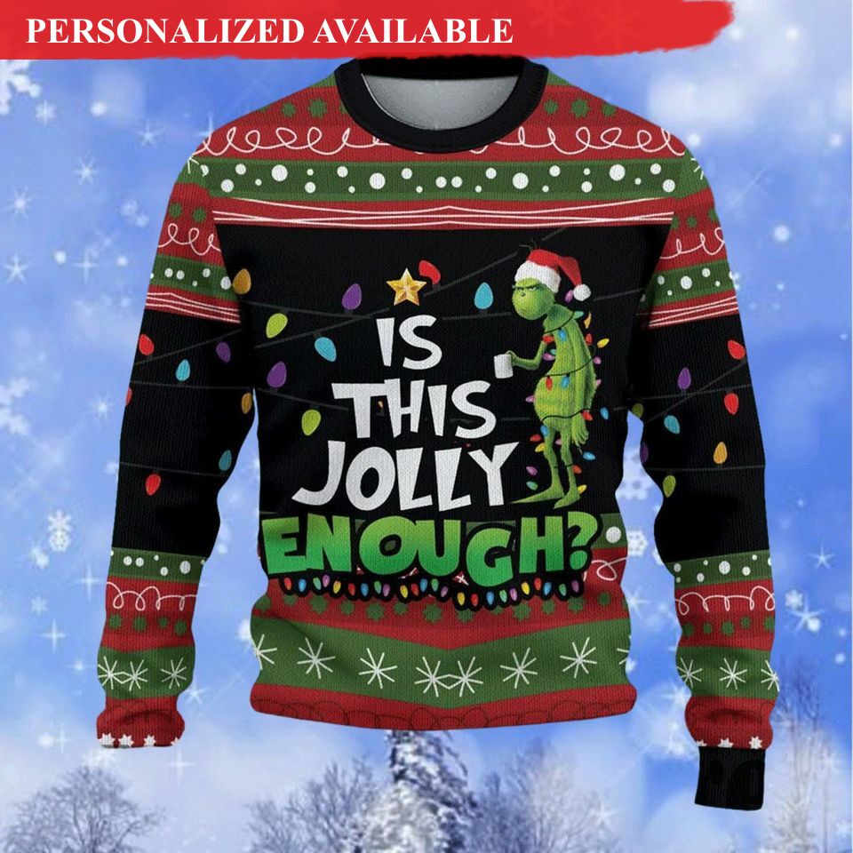christmas gift funny character ugly sweater is this jolly enough ugly xmas sweater funny character ugly christmas sweater 5004