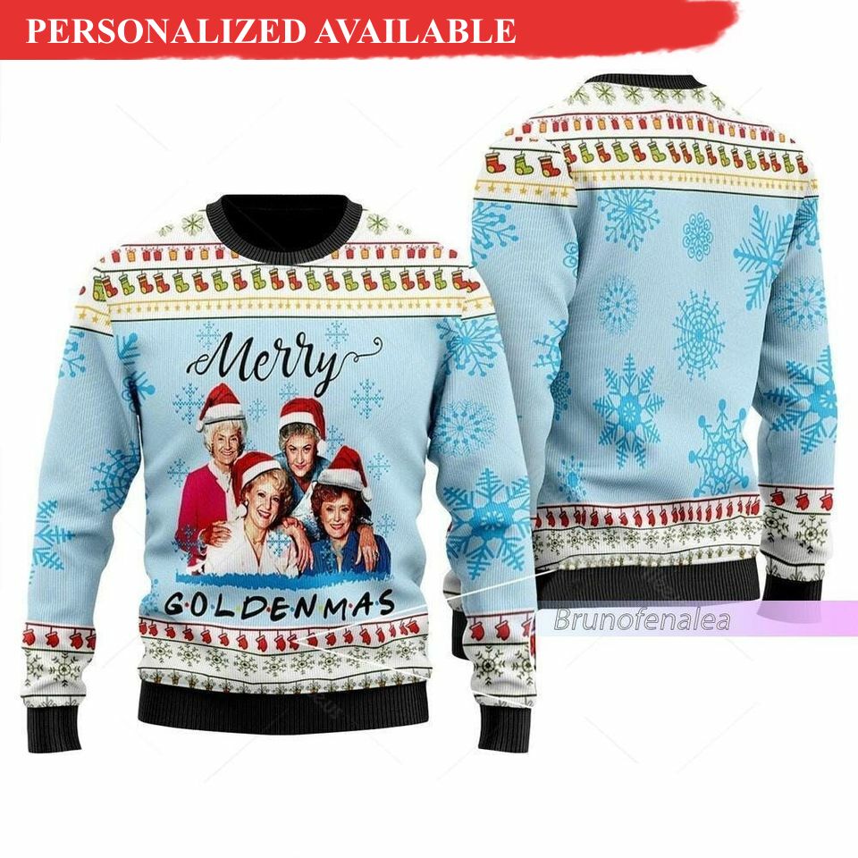 christmas gift merry goldenmas ugly christmas sweater the golden girl ugly sweater 2218