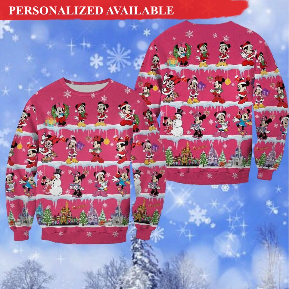 christmas gift mickey and minnie ugly sweater mickey disney sweater 3099