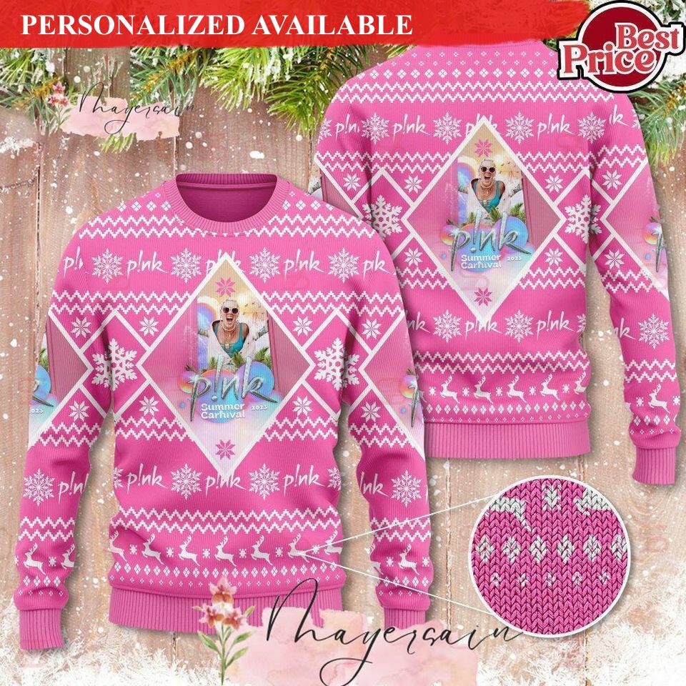 christmas gift pink summer carnival 2023 tour ugly christmas sweater 4160