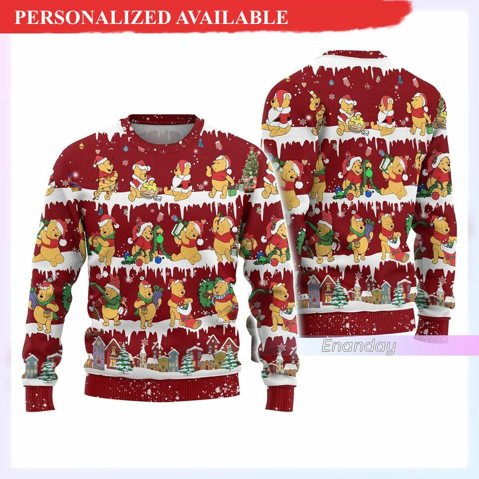 christmas gift pooh ugly christmas sweater pooh ugly sweater disney pooh 5966