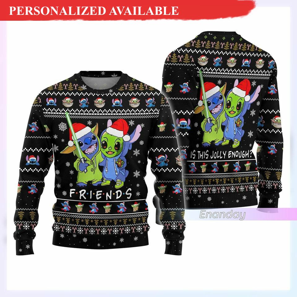christmas gift stitch and baby yoda sweater stitch ugly christmas sweater 5213