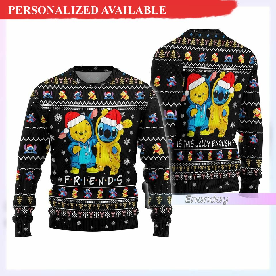 christmas gift stitch and pooh ugly sweater stitch ugly christmas sweater 8718