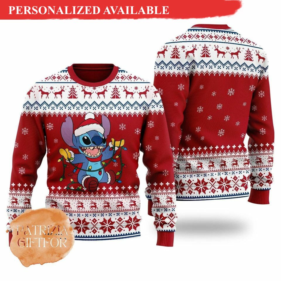 christmas gift stitch christmas shirts disney stitch sweater ugly christmas sweater 6393