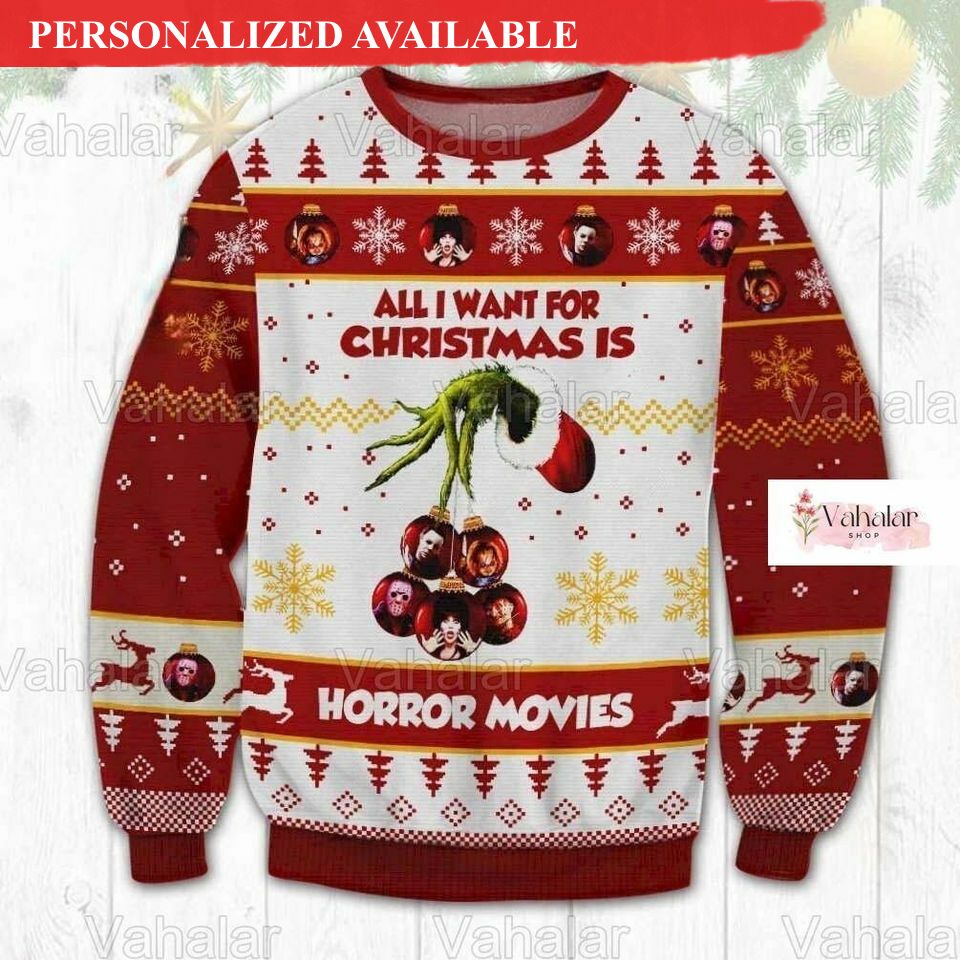 christmas horror movie sweatshirt horror characters sweatshirt 2308
