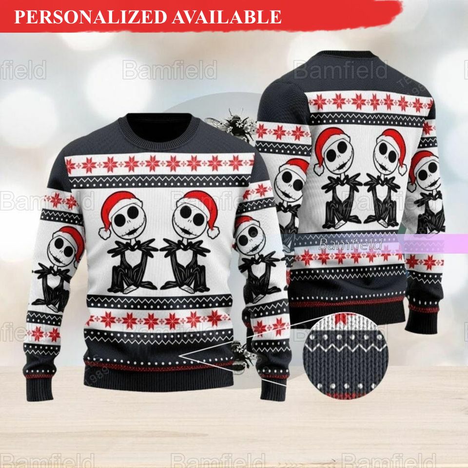 christmas jack skellington ugly sweater nightmare before christmas xmas sweater 1041