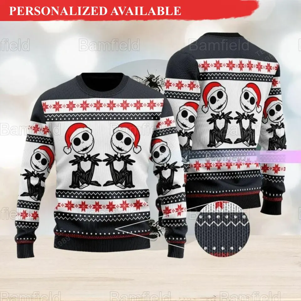 christmas jack skellington ugly sweater nightmare before christmas xmas sweater 1041