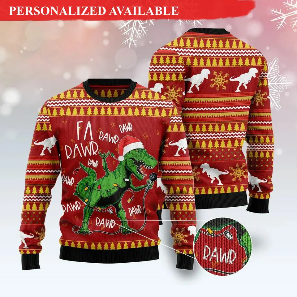 christmas singing dinosaur urly sweater ugly sweater christmas sweatshirt urly christmas sweatshirt 7148
