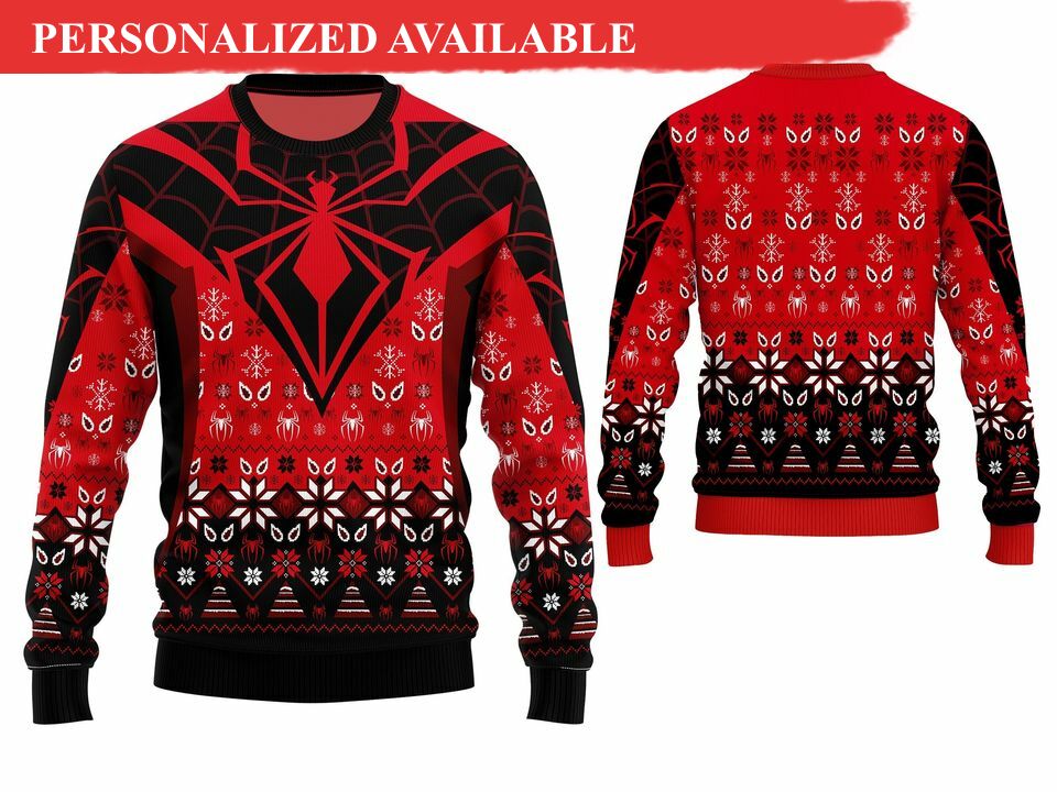 christmas spiderman sweater superhero xmas unisex woolen sweater spider man ugly sweater 1871