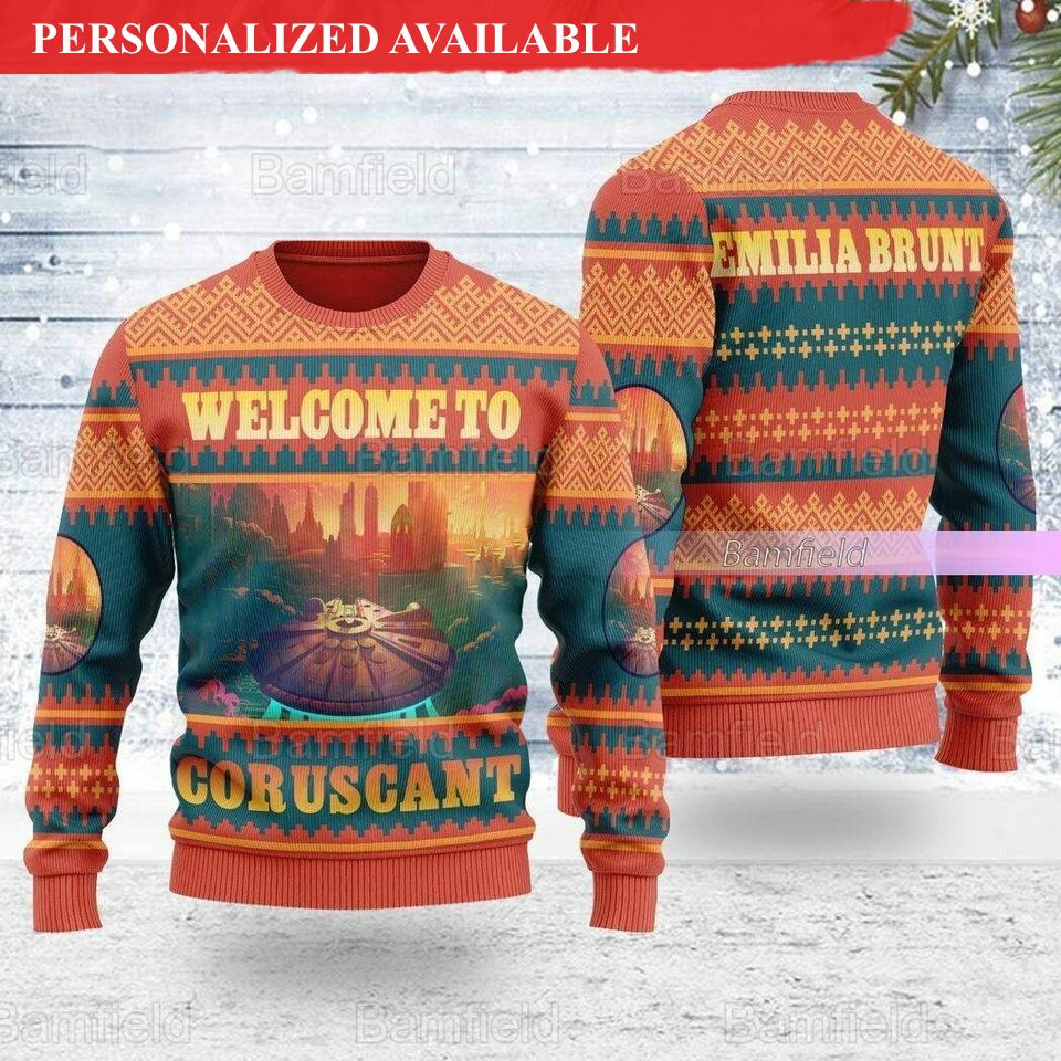 christmas star wars ugly sweater custom coruscant city christmas sweater 7073
