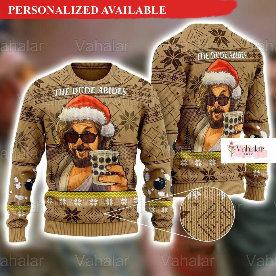 christmas the big lebowski ugly sweater the dude abides ugly sweater 5833