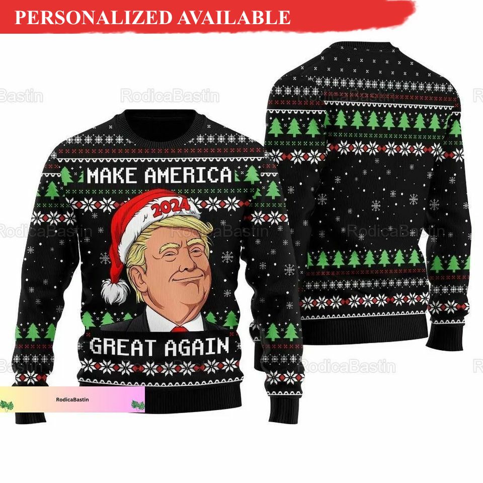 christmas trump 2024 ugly sweater trump xmas sweater trump make america great again 5870