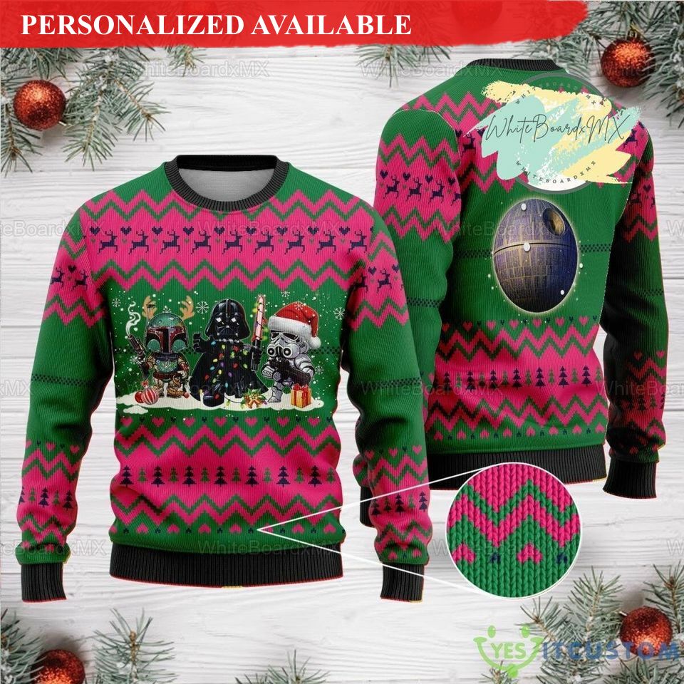 christmas ugly sweater boba fett darth vader stormtrooper ugly christmas sweater 1596