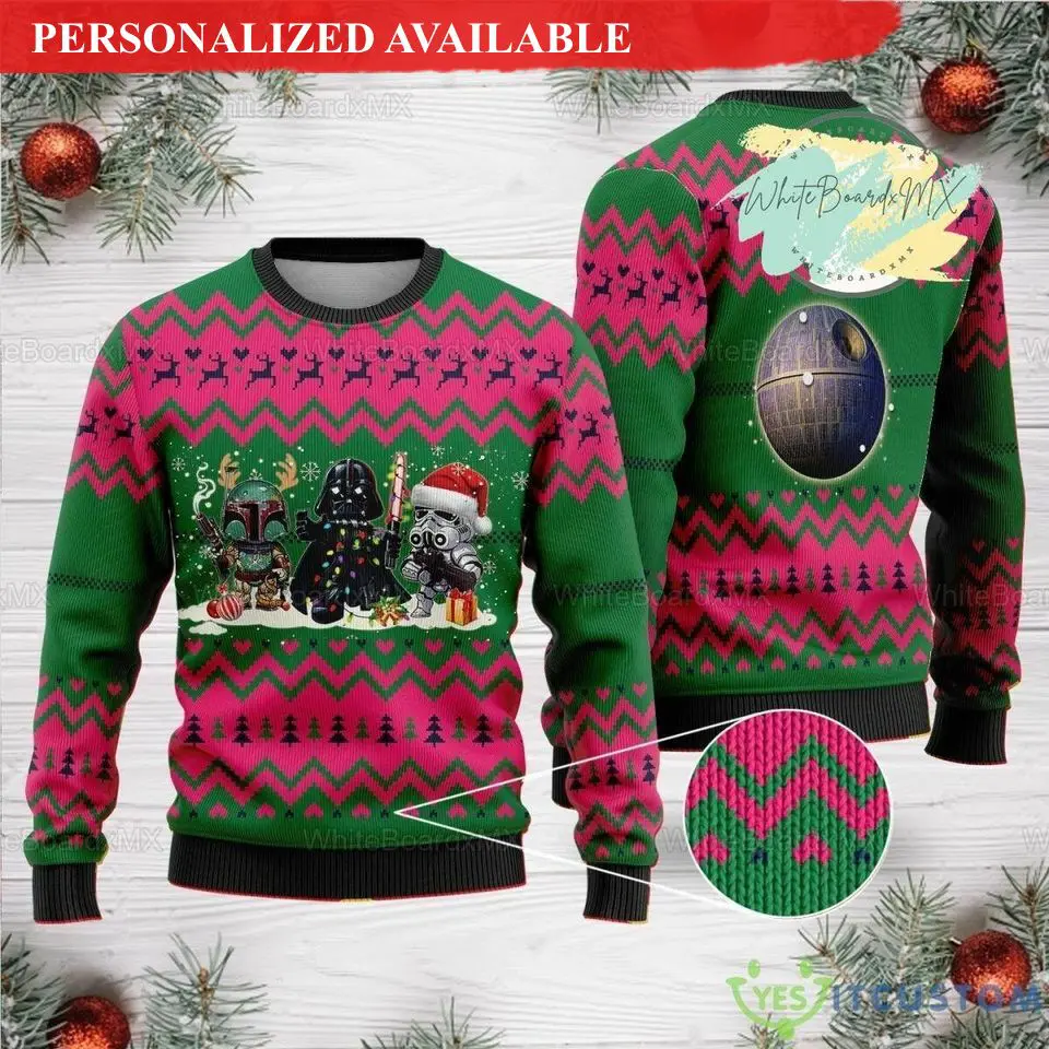 christmas ugly sweater boba fett darth vader stormtrooper ugly christmas sweater 1596