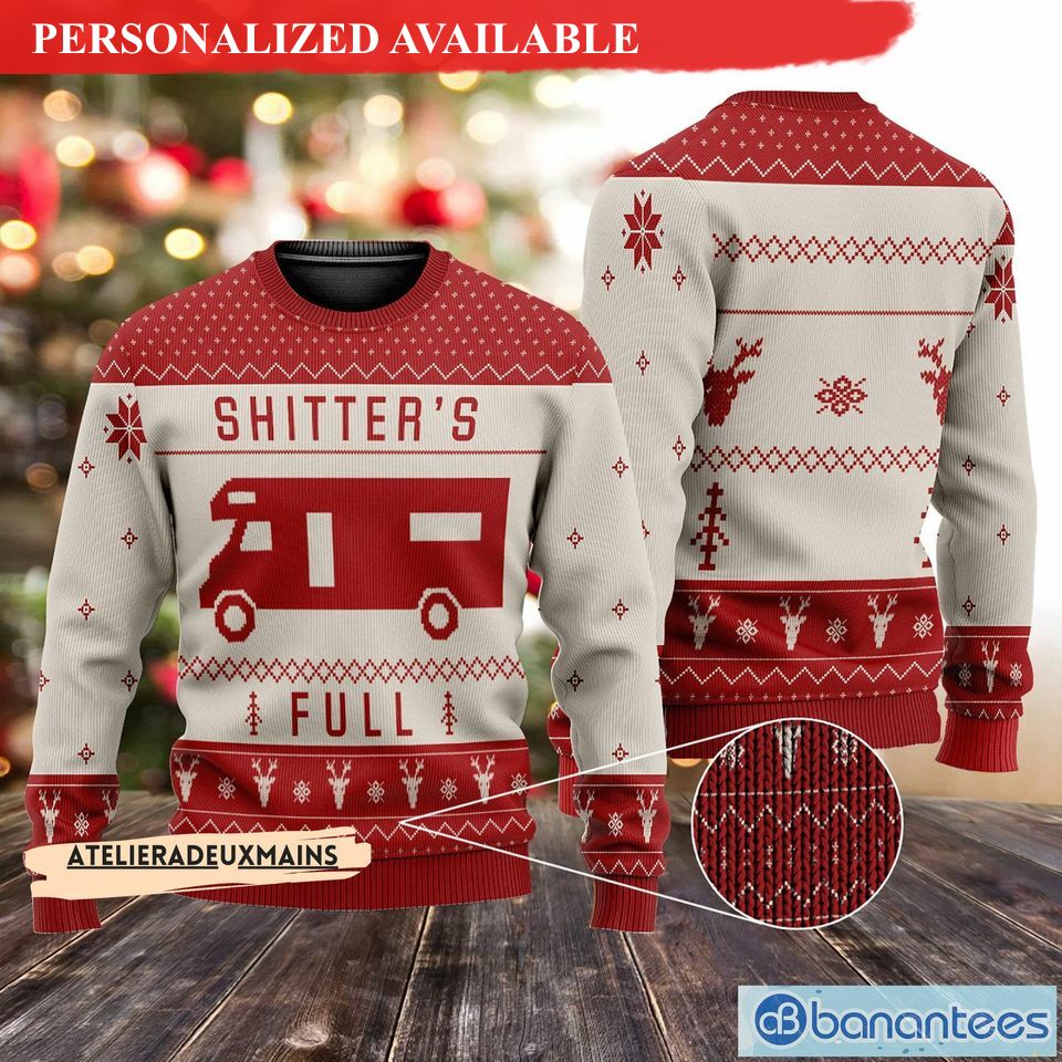 christmas vacation shitter 039s full ugly christmas sweater red 6771
