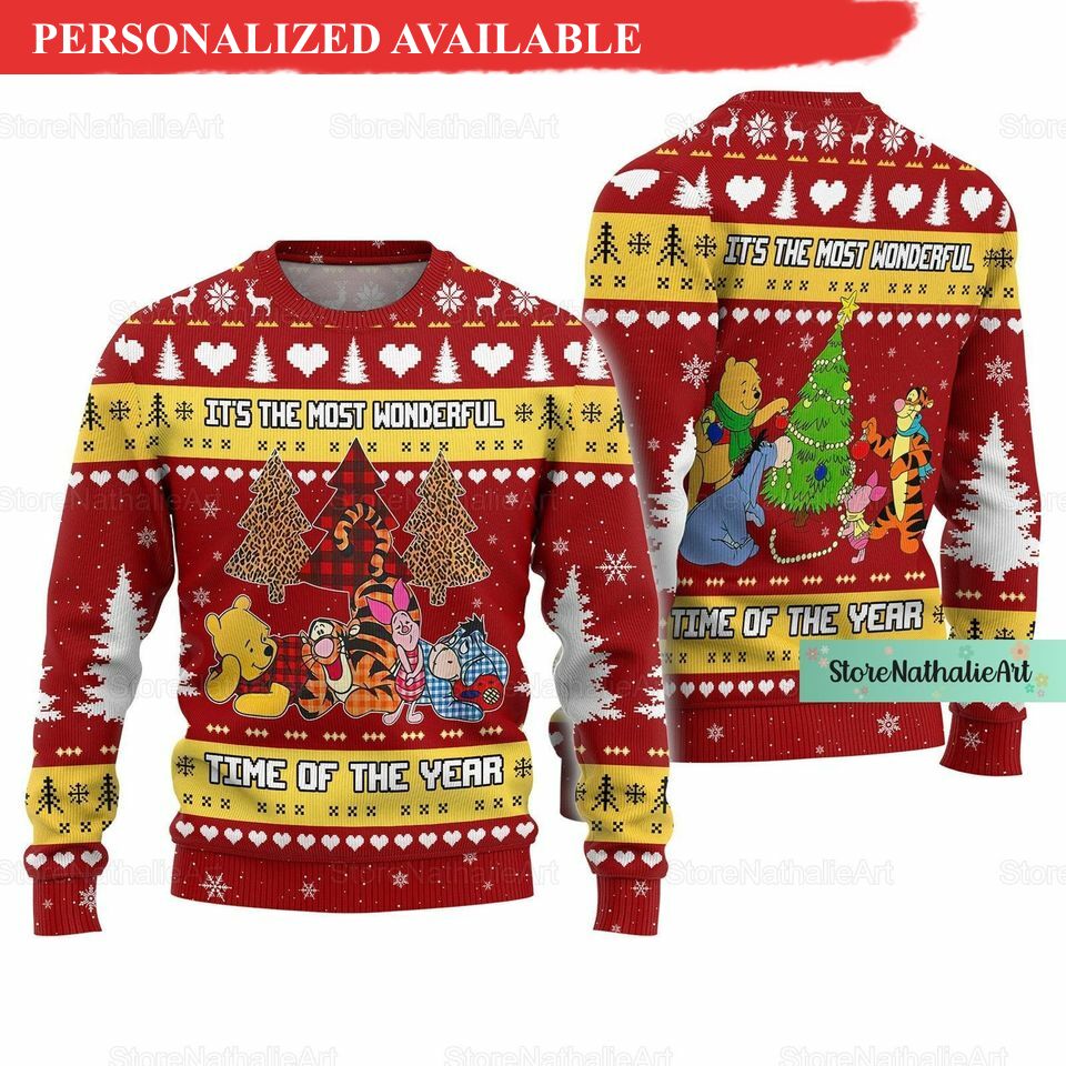 christmas winnie pooh sweater pooh bear ugly sweater 4751