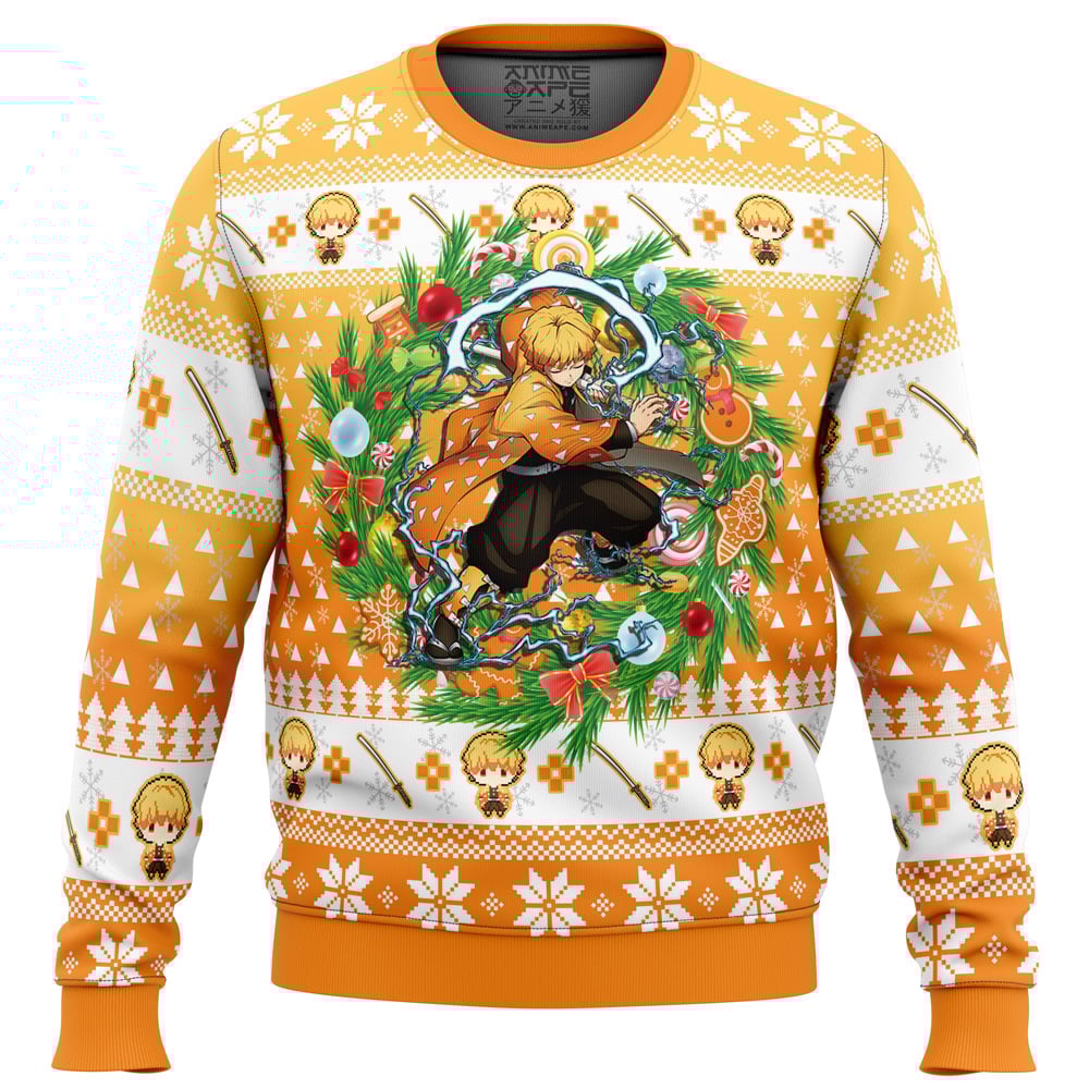 christmas zenitsu agatsuma demon slayer 2Cugly sweater party2Cugly sweater ideas ugly christmas sweater owlohh 4107