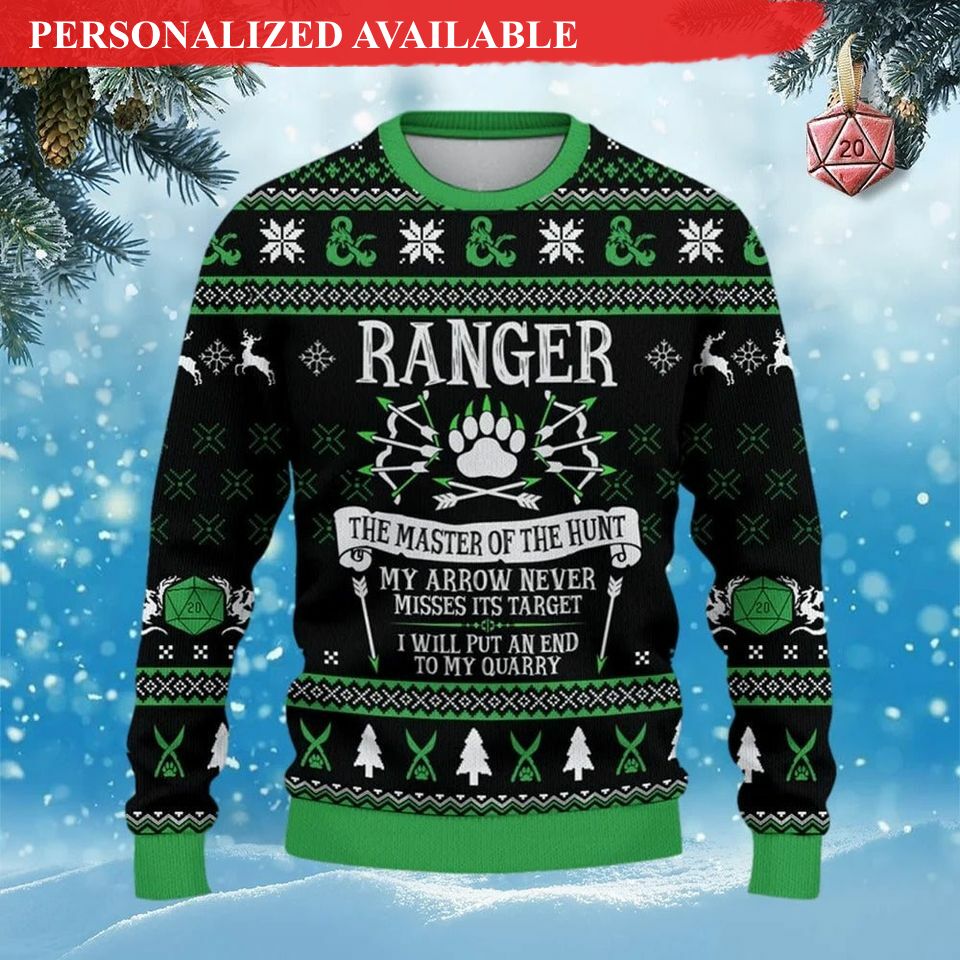 classes ranger the master of the hunt ugly sweater for men and women 7875
