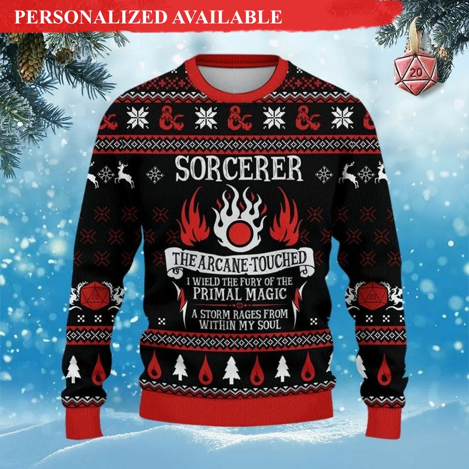 classes sorcerer the arcane touched ugly sweater for men and women 1481
