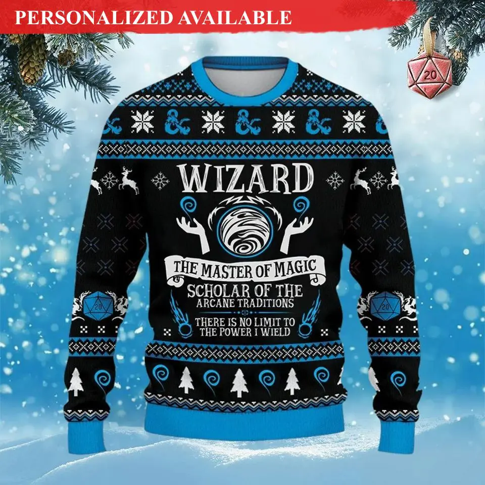 classes wizard dungeon master ugly sweater 1870