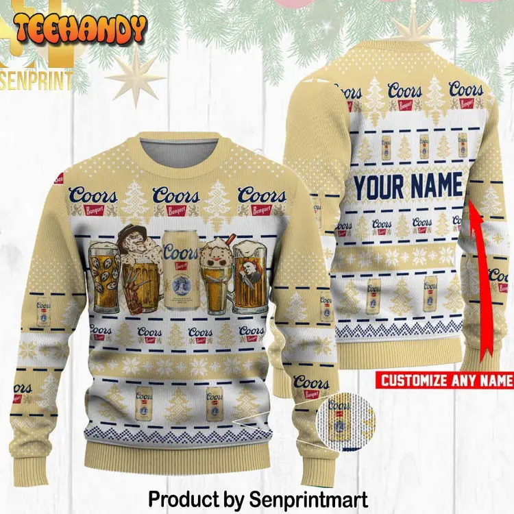 coors banquet horror drink ugly xmas sweater bupyt