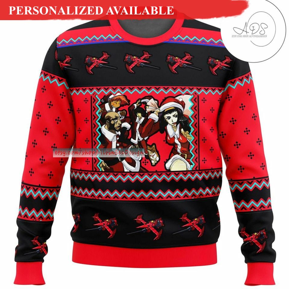 cowboy bebop ugly christmas sweater see you space cowboy ugly 3d sweater 6470