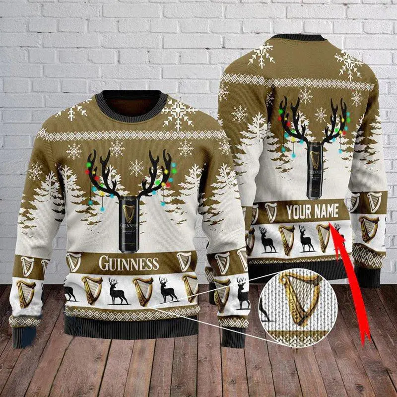 custom name guinness christmas sweater flexiquor com 35665831788823copy