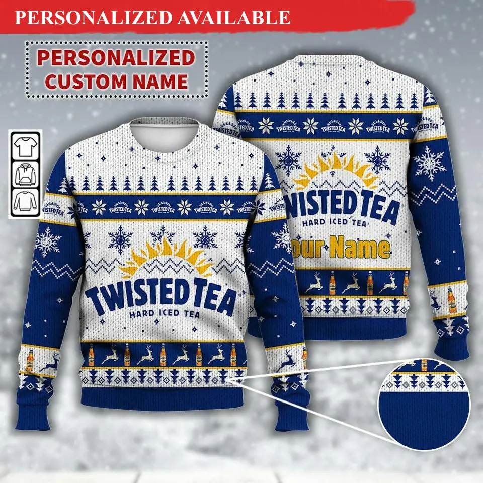 custom name twisted tea ugly christmas sweater funny christmas sweater 5653